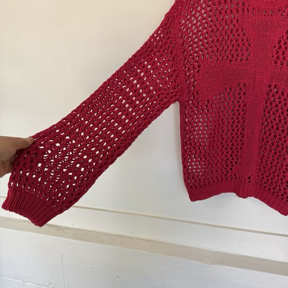 Racer Worldwide Cross Net Sweater Pink Grunge Rock Punk Crochet Unisex Small EUC - Picture 5 of 13